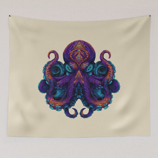 Item preview, Psychedelic Neon Octopus – Mystical Tentacle Art designed and sold by Meiersbeste.