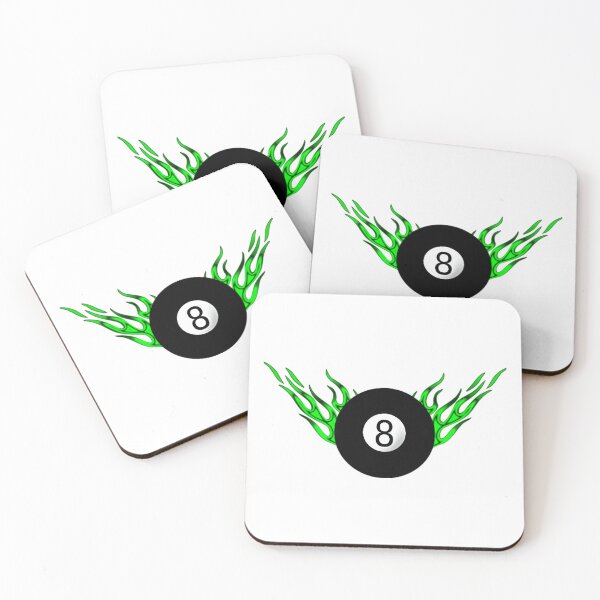 Artikelvorschau, 8-Ball mit grünen Flammen entworfen und verkauft von Dawne's Designs.