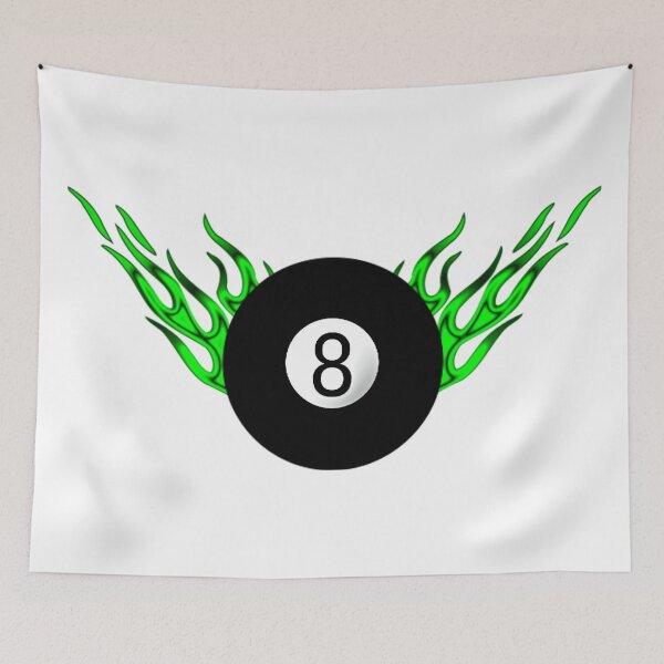 Artikelvorschau, 8-Ball mit grünen Flammen entworfen und verkauft von Dawne's Designs.