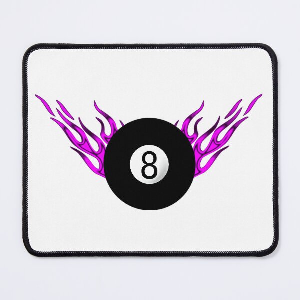 Artikelvorschau, 8-Ball mit pinkfarbenen Flammen entworfen und verkauft von Dawne's Designs.