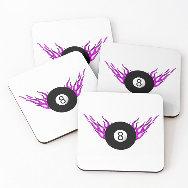 Artikelvorschau, 8-Ball mit pinkfarbenen Flammen entworfen und verkauft von Dawne's Designs.