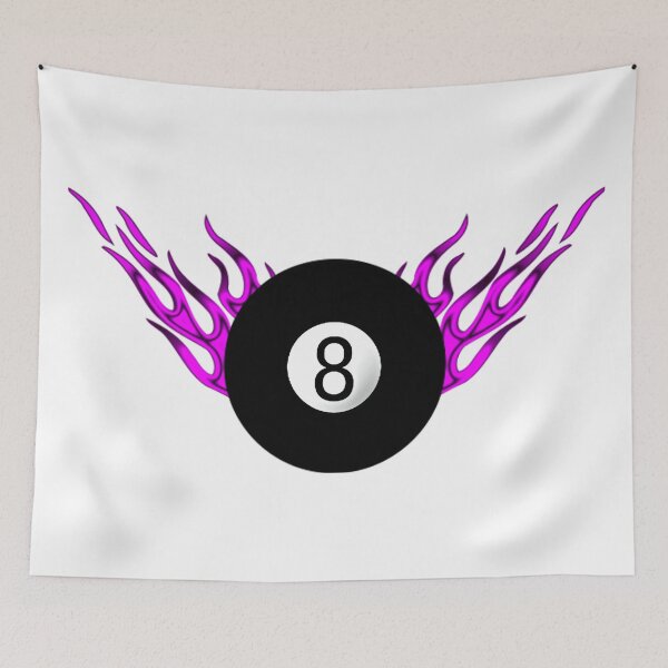 Artikelvorschau, 8-Ball mit pinkfarbenen Flammen entworfen und verkauft von Dawne's Designs.