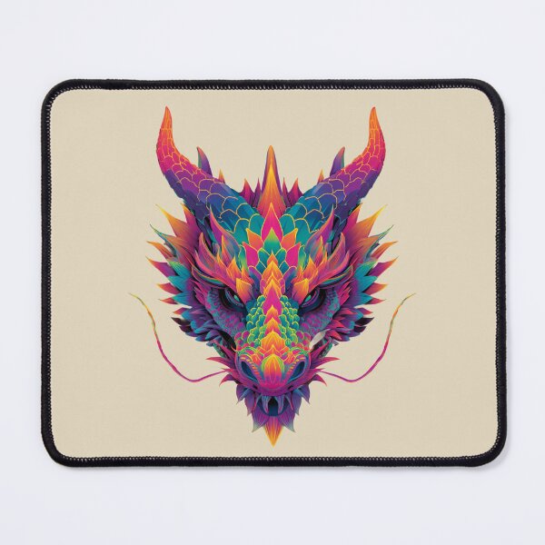 Item preview, Psychedelic Neon Dragon – Mystical Fantasy Illustration designed and sold by Meiersbeste.
