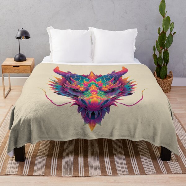 Item preview, Psychedelic Neon Dragon – Mystical Fantasy Illustration designed and sold by Meiersbeste.