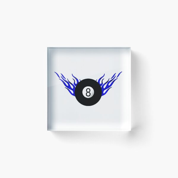 Artikelvorschau, 8-Ball mit blauen Flammen entworfen und verkauft von Dawne's Designs.