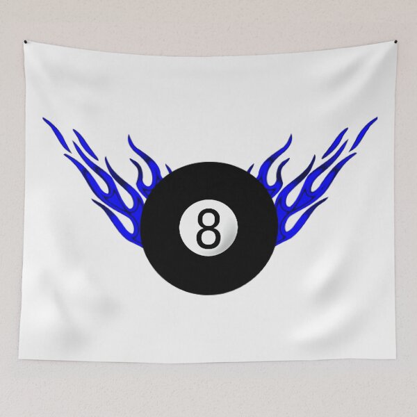 Artikelvorschau, 8-Ball mit blauen Flammen entworfen und verkauft von Dawne's Designs.