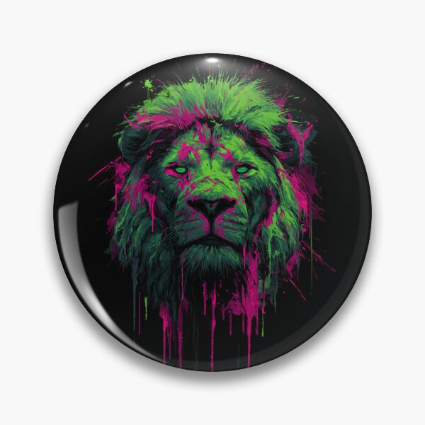 Item preview, Graffiti Lion – Neon Street Art Animal Portrait Illustration designed and sold by Meiersbeste.