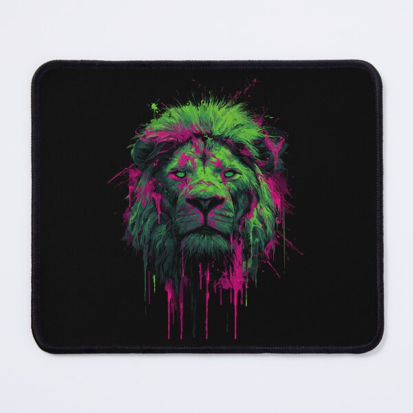 Item preview, Graffiti Lion – Neon Street Art Animal Portrait Illustration designed and sold by Meiersbeste.
