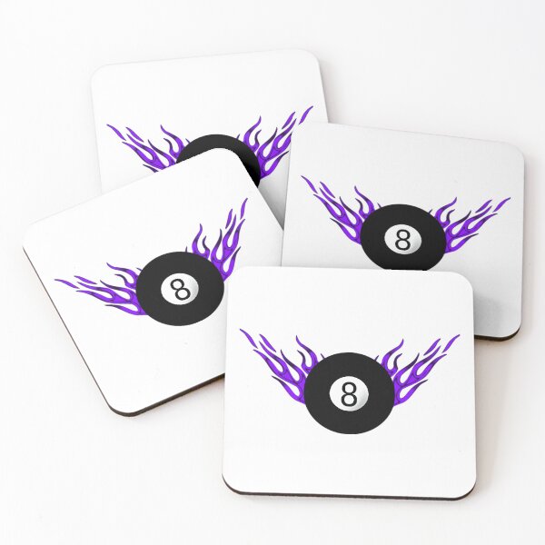 Artikelvorschau, 8-Ball mit lila Flammen entworfen und verkauft von Dawne's Designs.