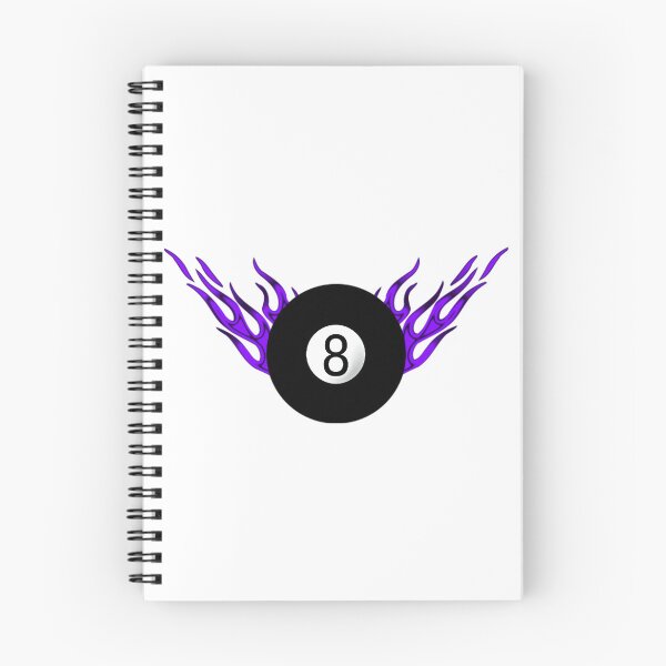 Artikelvorschau, 8-Ball mit lila Flammen entworfen und verkauft von Dawne's Designs.