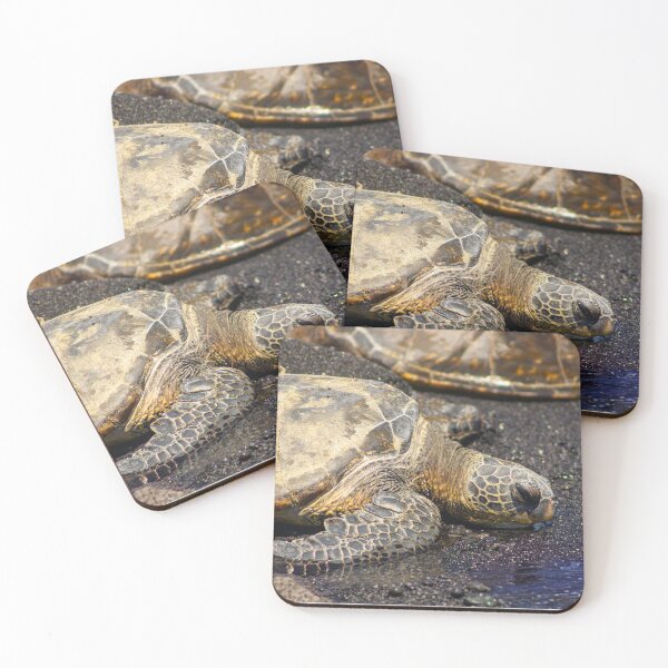 Item preview, Hawaiian Honu – Green Sea Turtle on Black Sand Beach designed and sold by Seat2E.