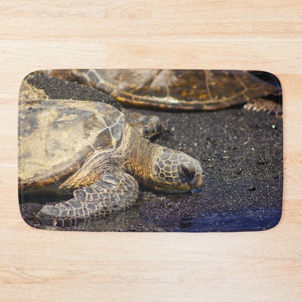Item preview, Hawaiian Honu – Green Sea Turtle on Black Sand Beach designed and sold by Seat2E.