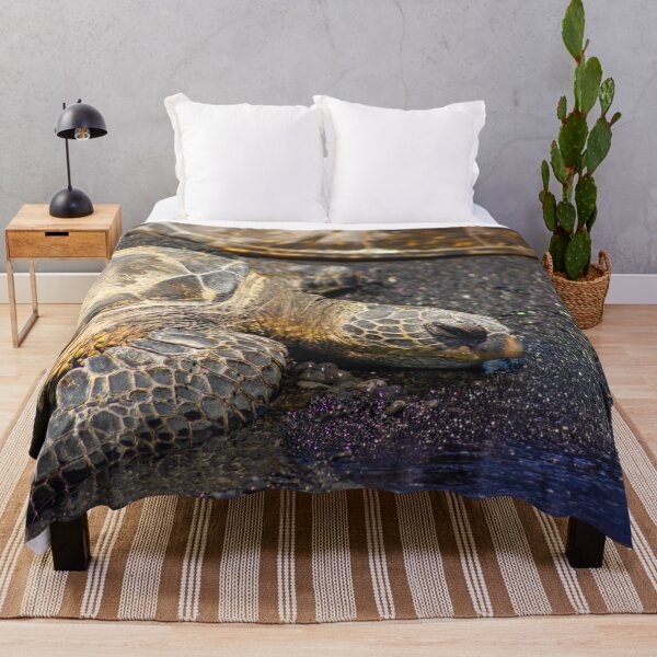 Item preview, Hawaiian Honu – Green Sea Turtle on Black Sand Beach designed and sold by Seat2E.