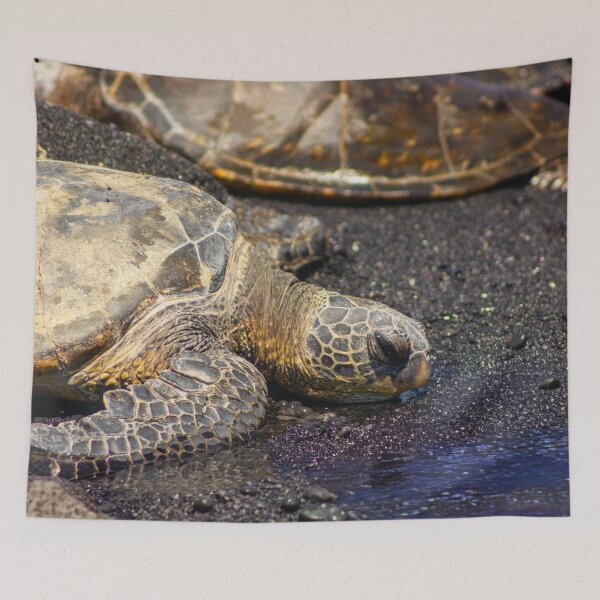 Item preview, Hawaiian Honu – Green Sea Turtle on Black Sand Beach designed and sold by Seat2E.