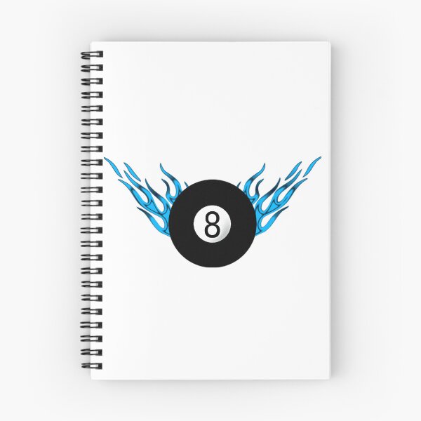 Artikelvorschau, 8-Ball mit himmelblauen Flammen entworfen und verkauft von Dawne's Designs.