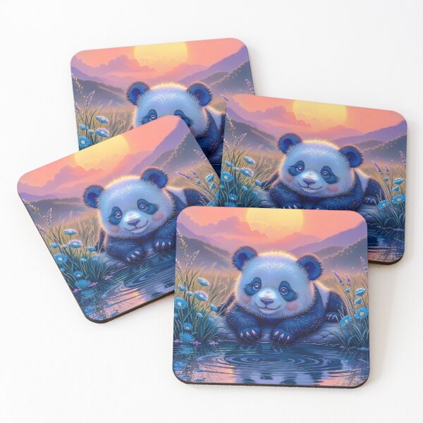 Item preview, Cute Panda at Sunset Lake designed and sold by Asmat-Artist.