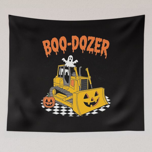 Item preview, Boo-Dozer Halloween Ghost Bulldozer Spooky Pumpkin Tractor designed and sold by VladoZork.