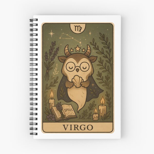 Item preview, Virgo Tarot Card | Cozy Witchy Owl Zodiac Illustration designed and sold by SONandMOONcreationsAU.