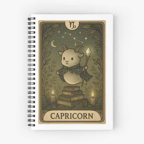 Item preview, Capricorn Tarot Card | Cozy Witchy Goat Zodiac Illustration designed and sold by SONandMOONcreationsAU.