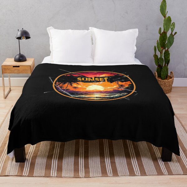 Item preview, Tropical Sunset Circle – Palm Trees & Ocean Glow designed and sold by NORENTE.