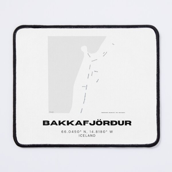 Item preview, Bakkafjörður Iceland Map - Remote Northeast Fishing Village Design designed and sold by RM-Journey.