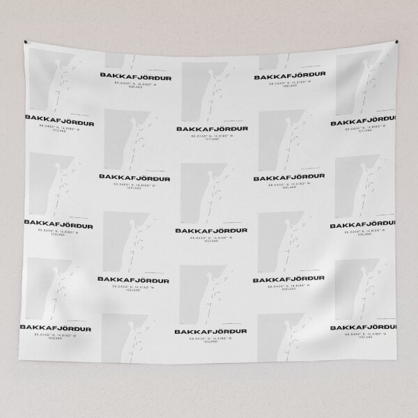 Item preview, Bakkafjörður Iceland Map - Remote Northeast Fishing Village Design designed and sold by RM-Journey.