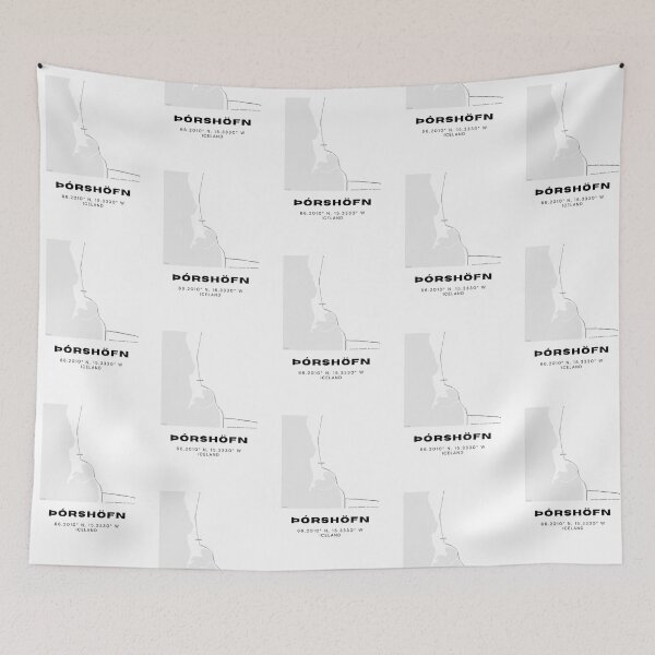 Item preview, Þórshöfn (Thorshofn) Iceland Map - Langanes Peninsula Harbour Town Design designed and sold by RM-Journey.