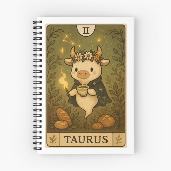 Item preview, Taurus Tarot Card | Cozy Witchy Bull Zodiac Illustration designed and sold by SONandMOONcreationsAU.