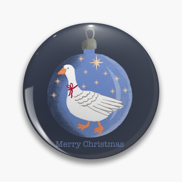 Item preview, Christmas goose with bow  in blue bauble  designed and sold by FrancesPoff.