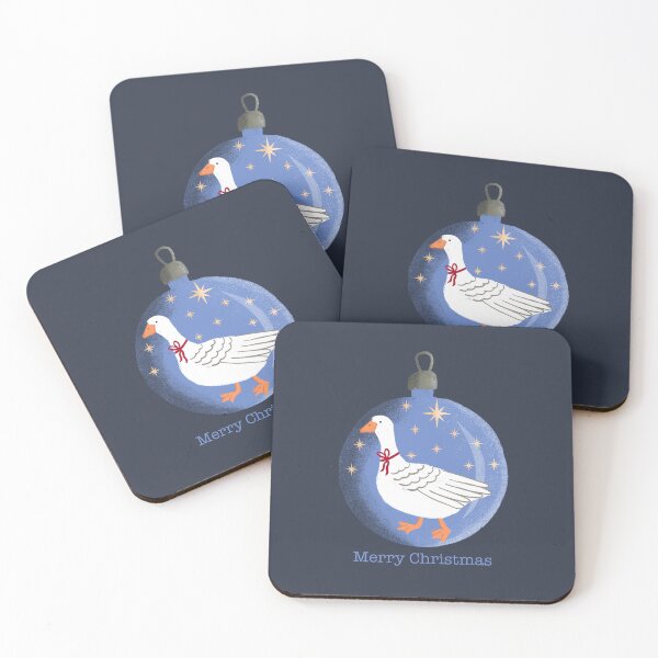 Item preview, Christmas goose with bow  in blue bauble  designed and sold by FrancesPoff.