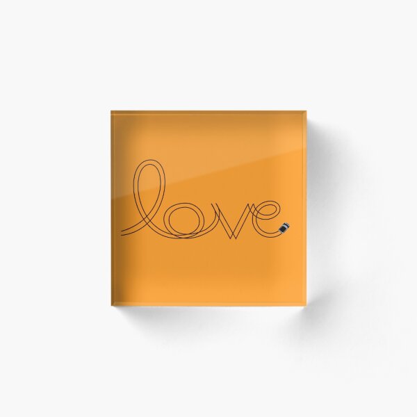 Cute Black Mini Love Acrylic Block