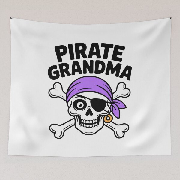 Item preview, Family Skull Pirate Grandma Crossbones Flag, Grandma Pirate Matching Skull designed and sold by Dabbing Turtle Designs.
