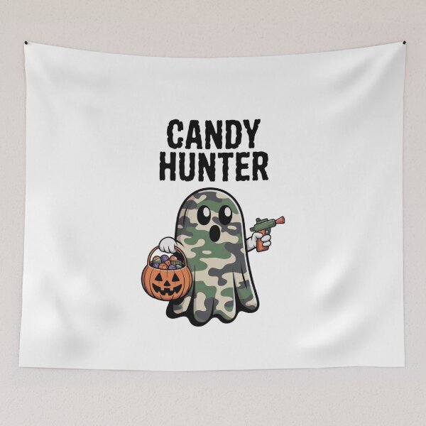 Item preview, Trick or Treat Tactics - Candy Hunter – Spooky Ghost Halloween Classic T-Shirt designed and sold by inkfluenceart.