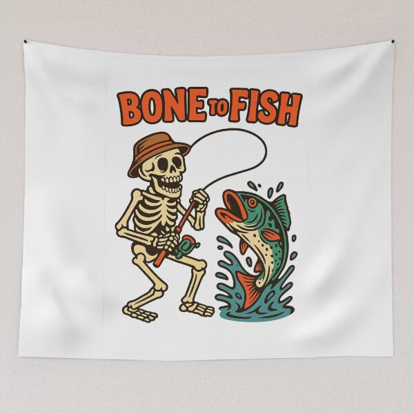 Item preview, Bone to Fish – Funny Skeleton Fishing Design designed and sold by DailyDrivesct.
