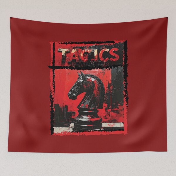 Item preview, TACTICS | Bold Red & Black Knight Chess Design designed and sold by bubuknows.