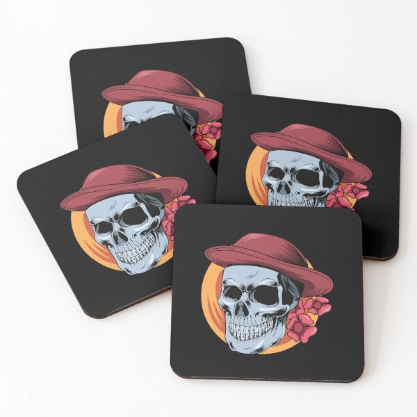Item preview, Skull with hat and flowers on Halloween designed and sold by Joncasmiart.