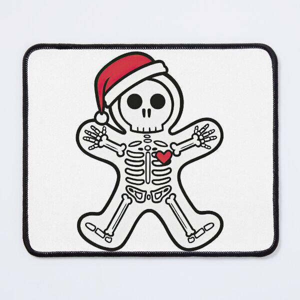 Item preview, Cute Skeleton Gingerbread Man with Santa Hat and Heart designed and sold by ArtfulWeave.