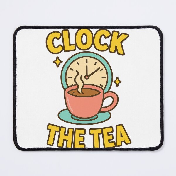 Item preview, Clock the Tea – Cute Playful Cartoon Design designed and sold by GoodsandGiggles.