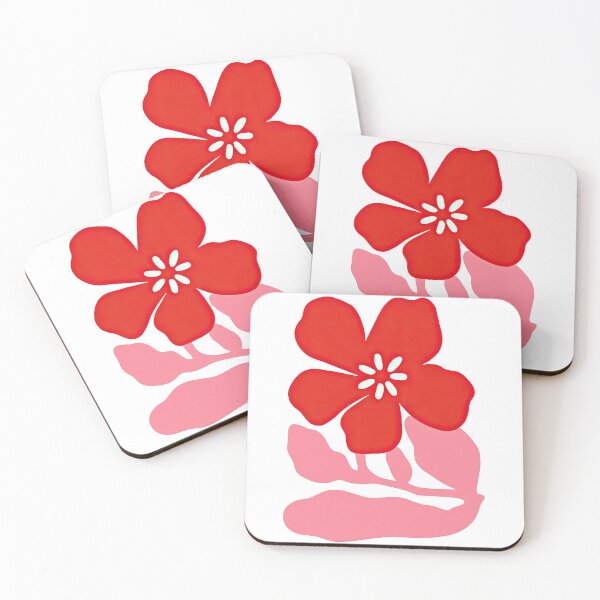 Item preview, Bold Red and Pink Modern Flower with Minimalist Style designed and sold by ArtfulWeave.
