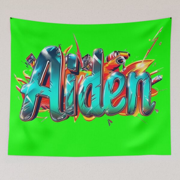 Item preview, Aiden Graffiti Name Art – Colorful Urban Style Design designed and sold by AlexLineArt.