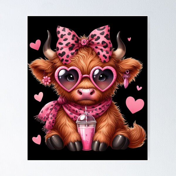 Item preview, Cow Chic Cow with Heart-shaped Bow   designed and sold by rande-narnell.