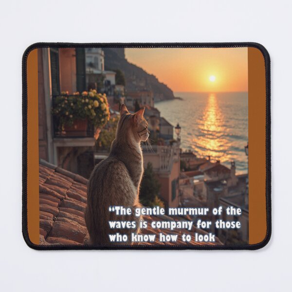 Item preview, Gato en Compañía de las olas al atardecer designed and sold by ART-WORLD-VIMO.