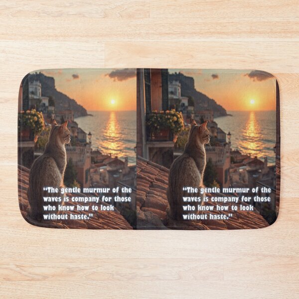 Item preview, Gato en Compañía de las olas al atardecer designed and sold by ART-WORLD-VIMO.