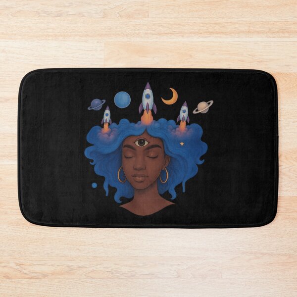 Item preview, Celestial Afro Goddess Spiritual Awakening Art designed and sold by Dreamy Panda Studio .
