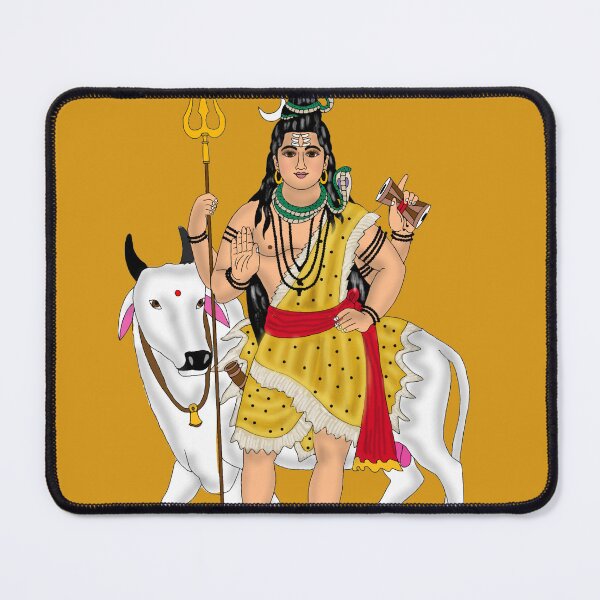 Item preview, Lord Shiva with Nandi Digital Painting | Mahadev and Divine Bull Spiritual Wall Art designed and sold by Harshit_Digital_Arts.