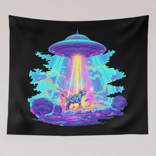 Item preview, Cosmic Cow Abduction designed and sold by TheDuckprints.