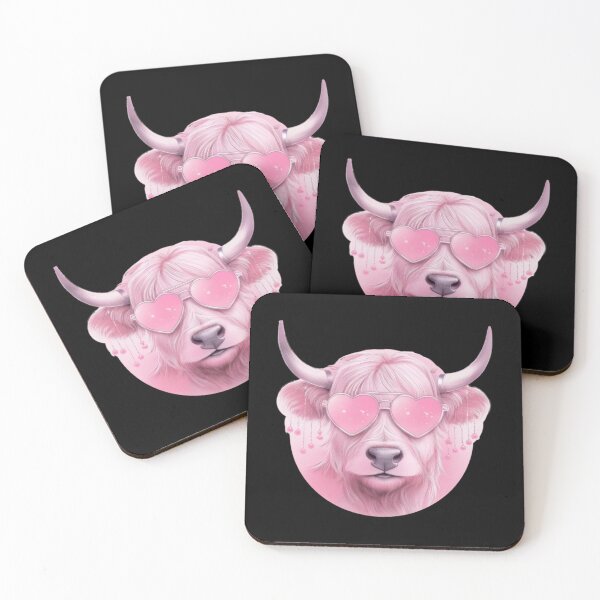 Item preview, Highland Cow Bubble Gum Bow Hearts Farm Animal Sweet Fun designed and sold by rande-narnell.