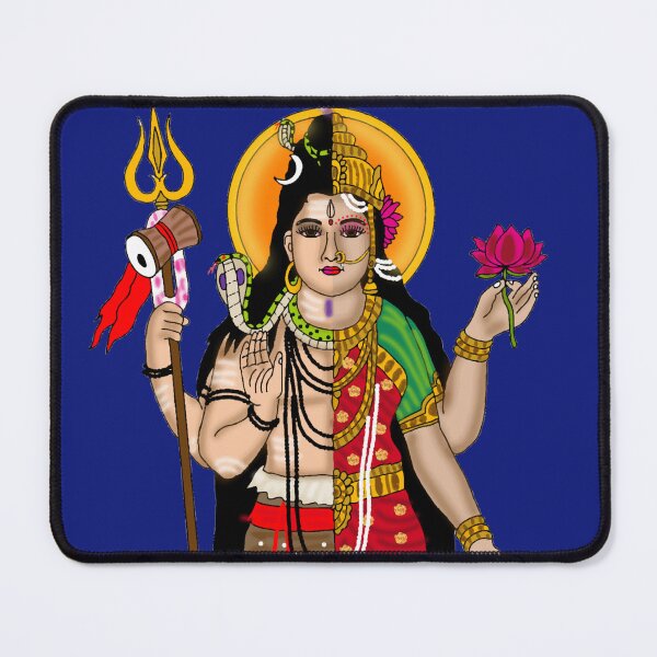 Item preview, Ardhanarishwara Digital Painting | Shiva Shakti Union Spiritual Wall Art, Hindu Divine Artwork designed and sold by Harshit_Digital_Arts.