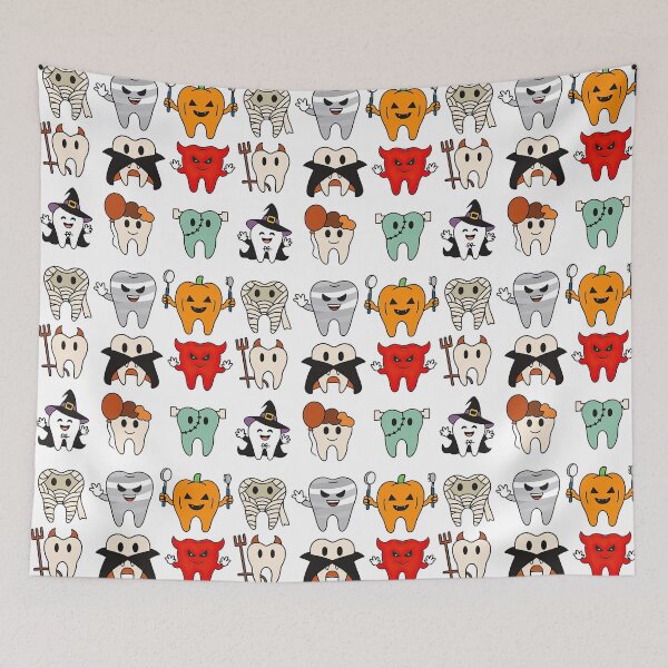 Item preview, Halloween Teeth Characters Dressed as Spooky Creatures designed and sold by ArtfulWeave.