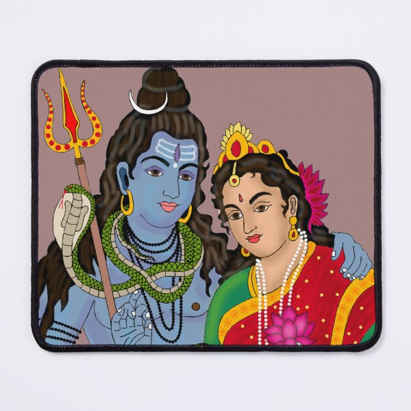 Item preview, Lord Shiva and Parvati Digital Painting | Shiv Shakti Spiritual Festival Wall Art, Hindu Divine Decor designed and sold by Harshit_Digital_Arts.